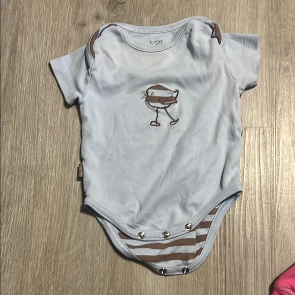 Baby Short Sleeve Bodysuit - White and Brown - Picture 1 of 1